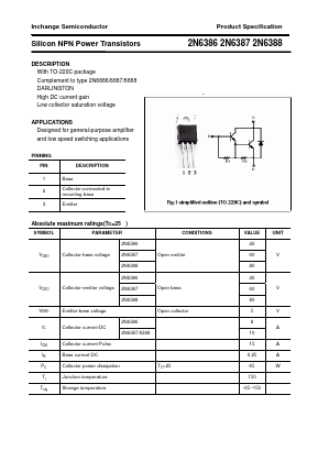 2N6387 Datasheet PDF Inchange Semiconductor