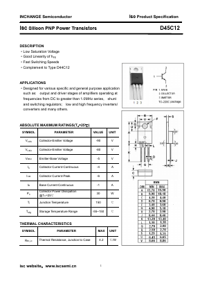 D45C12 Datasheet PDF Inchange Semiconductor