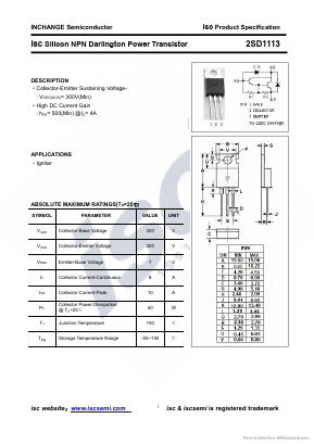 2SD1113 Datasheet PDF Inchange Semiconductor