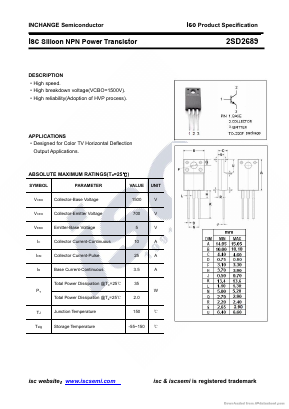 2SD2689 Datasheet PDF Inchange Semiconductor