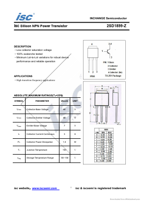2SD1899-Z Datasheet PDF Inchange Semiconductor