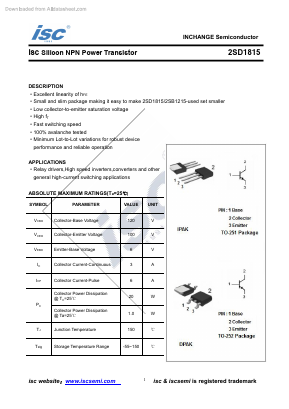 D1815 Datasheet PDF Inchange Semiconductor