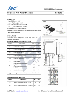 MJD210 Datasheet PDF Inchange Semiconductor