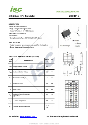 2SC1815 Datasheet PDF Inchange Semiconductor