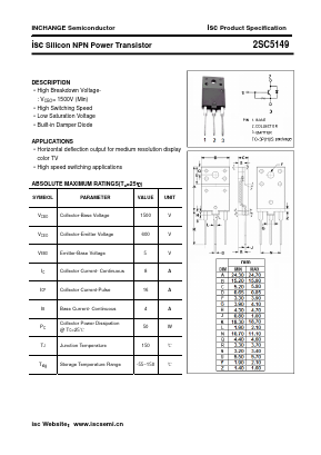2SC5149 Datasheet PDF Inchange Semiconductor