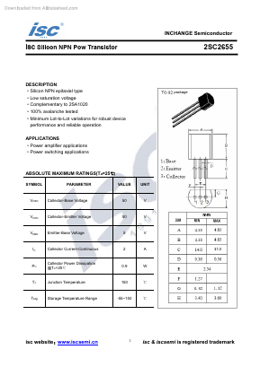 2SC2655 Datasheet PDF Inchange Semiconductor