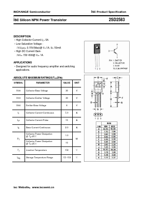2SD2583 Datasheet PDF Inchange Semiconductor