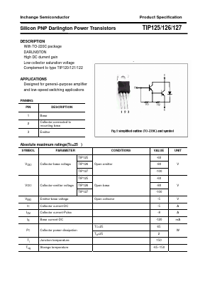 TIP125 Datasheet PDF Inchange Semiconductor