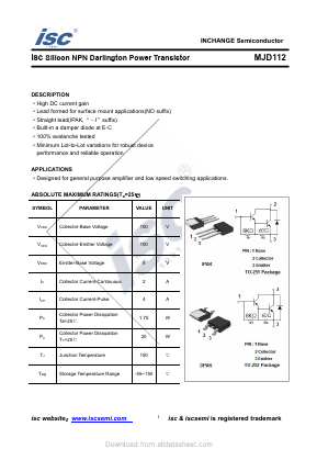 MJD112 Datasheet PDF Inchange Semiconductor