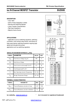 BUZ60B Datasheet PDF Inchange Semiconductor