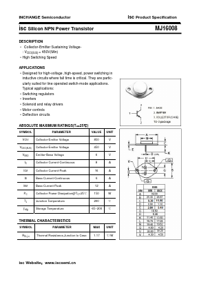MJ16008 Datasheet PDF Inchange Semiconductor