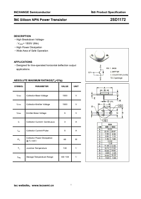 2SD1172 Datasheet PDF Inchange Semiconductor