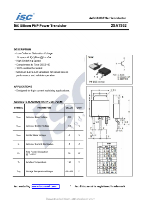 A1952 Datasheet PDF Inchange Semiconductor