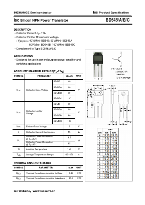 BD545B Datasheet PDF Inchange Semiconductor