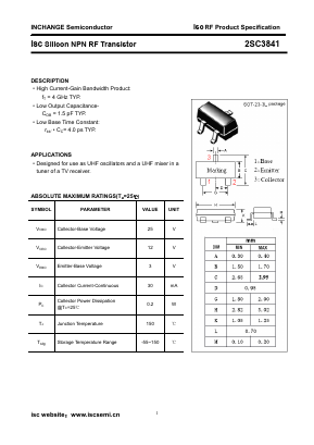 C3841 Datasheet PDF Inchange Semiconductor