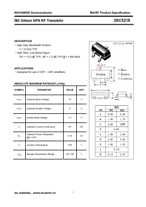 C5218 Datasheet PDF Inchange Semiconductor