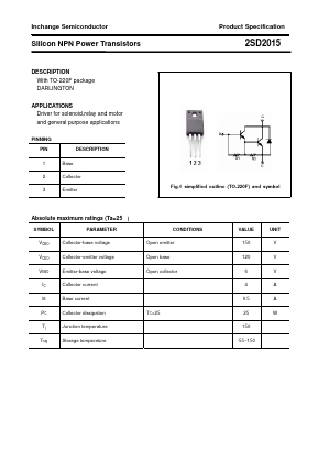 D2015 Datasheet PDF Inchange Semiconductor