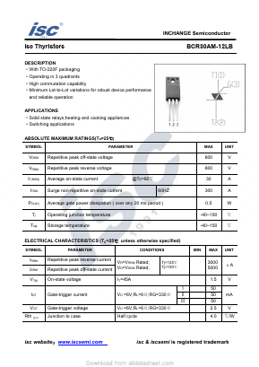BCR30AM-12LB Datasheet PDF Inchange Semiconductor