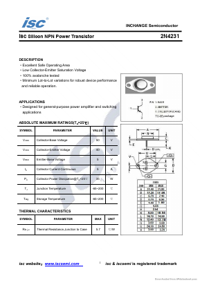 2N4231 Datasheet PDF Inchange Semiconductor
