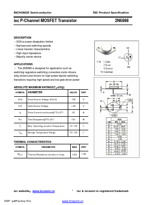 2N6898 Datasheet PDF Inchange Semiconductor
