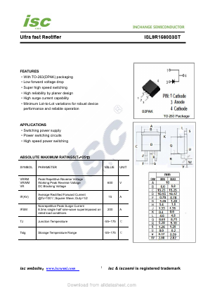 ISL9R1560S3ST Datasheet PDF Inchange Semiconductor
