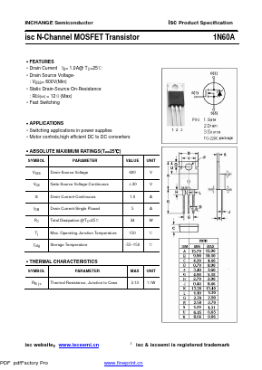 1N60A Datasheet PDF Inchange Semiconductor
