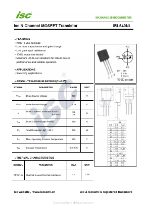 IRL540NL Datasheet PDF Inchange Semiconductor
