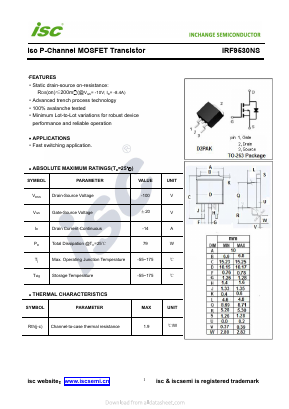 IRF9530NS Datasheet PDF Inchange Semiconductor