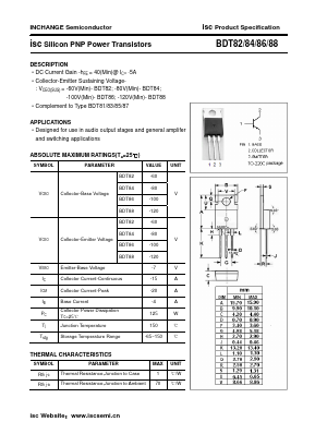 BDT82 Datasheet PDF Inchange Semiconductor