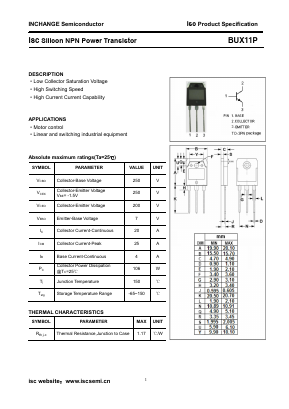 BUX11P Datasheet PDF Inchange Semiconductor