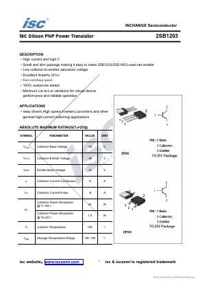 2SB1203 Datasheet PDF Inchange Semiconductor