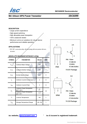 2SC6099 Datasheet PDF Inchange Semiconductor