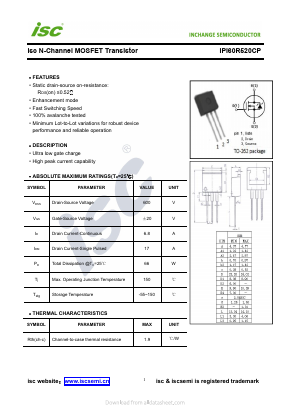 IPI60R520CP Datasheet PDF Inchange Semiconductor