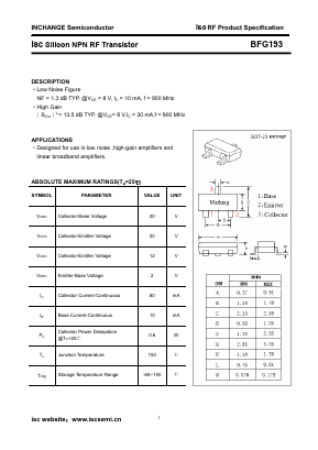 BFG193 Datasheet PDF Inchange Semiconductor