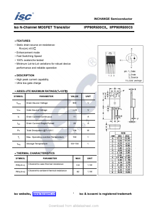 IPP90R500C3 Datasheet PDF Inchange Semiconductor