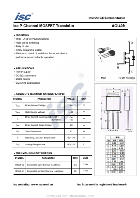 AOI409 Datasheet PDF Inchange Semiconductor
