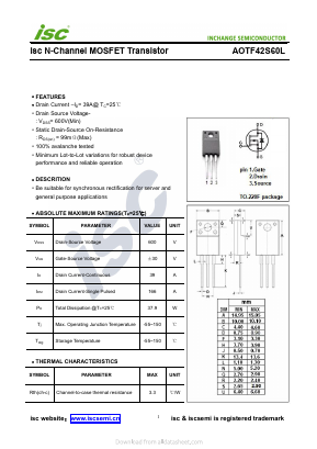 AOTF42S60L Datasheet PDF Inchange Semiconductor