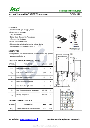 AOD4120 Datasheet PDF Inchange Semiconductor