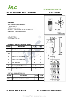 STP45N10F7 Datasheet PDF Inchange Semiconductor