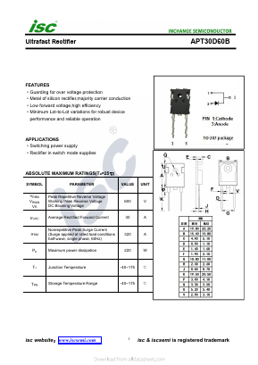 APT30D60B Datasheet PDF Inchange Semiconductor