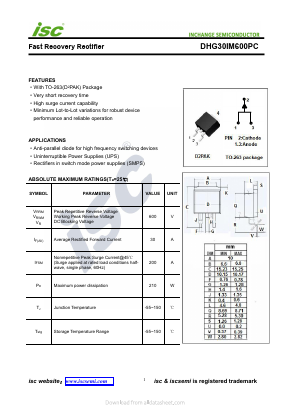 DHG30IM600PC Datasheet PDF Inchange Semiconductor