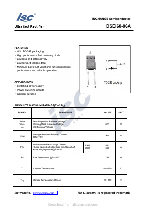 DSEI60-06A Datasheet PDF Inchange Semiconductor