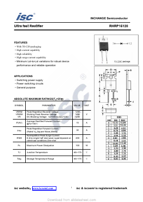 RHRP15120 Datasheet PDF Inchange Semiconductor