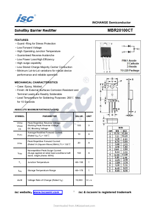 MBR20100CT Datasheet PDF Inchange Semiconductor