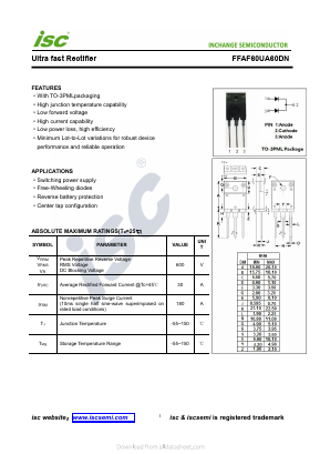 FFAF60UA60DN Datasheet PDF Inchange Semiconductor