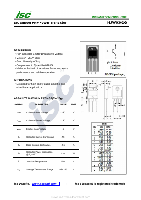 NJW0302G Datasheet PDF Inchange Semiconductor