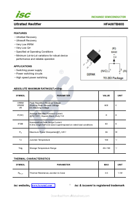 HFA08TB60S Datasheet PDF Inchange Semiconductor