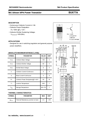 BUX77A Datasheet PDF Inchange Semiconductor