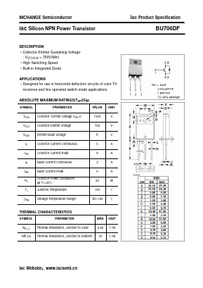 BU706DF Datasheet PDF Inchange Semiconductor