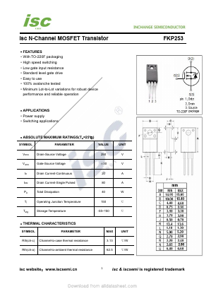 FKP253 Datasheet PDF Inchange Semiconductor